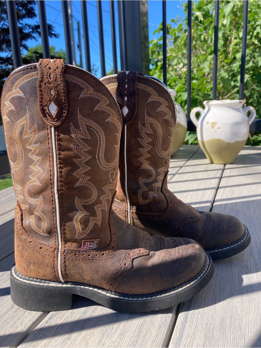 Justin Gypsy Boots Brown Leather Cowboy Boots